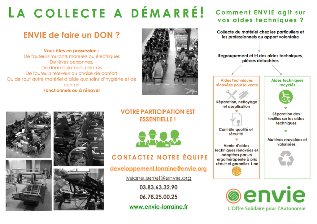 Envie démarre sa collecte de vos aides techniques inutilisées
