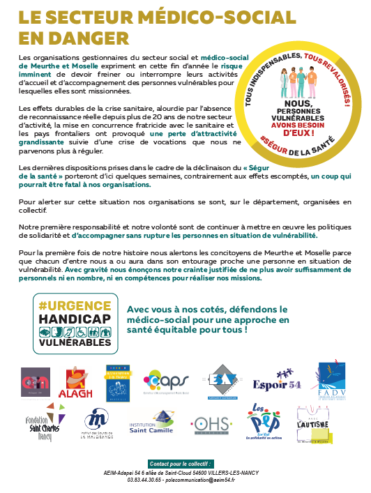 Urgence handicap vulnérables