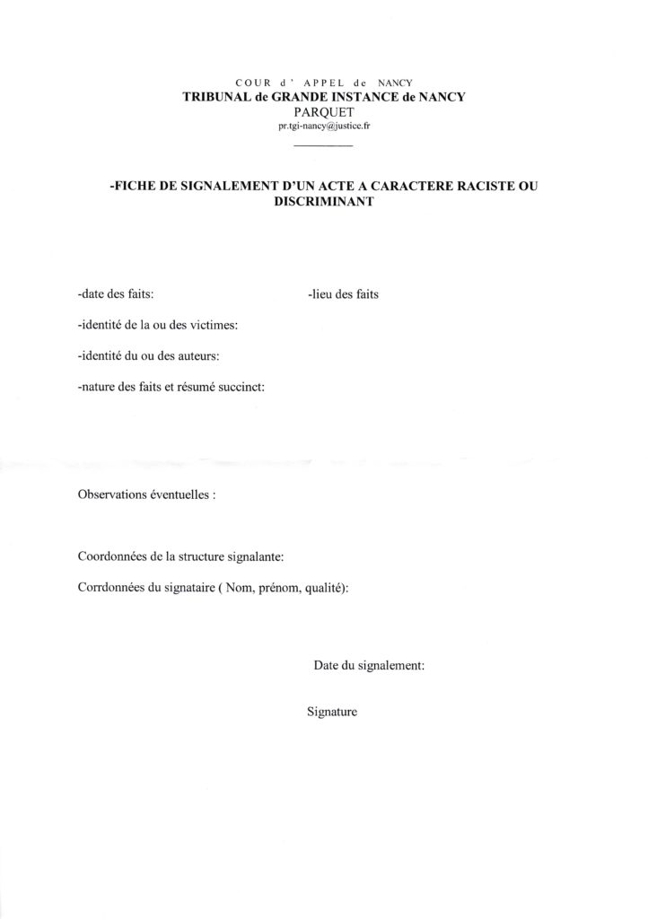 signalement acte discriminant