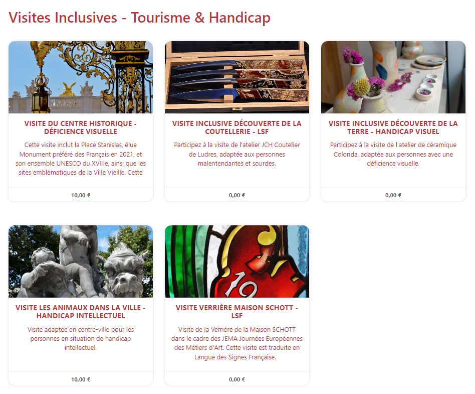 Les visites inclusives Tourisme et handicap
