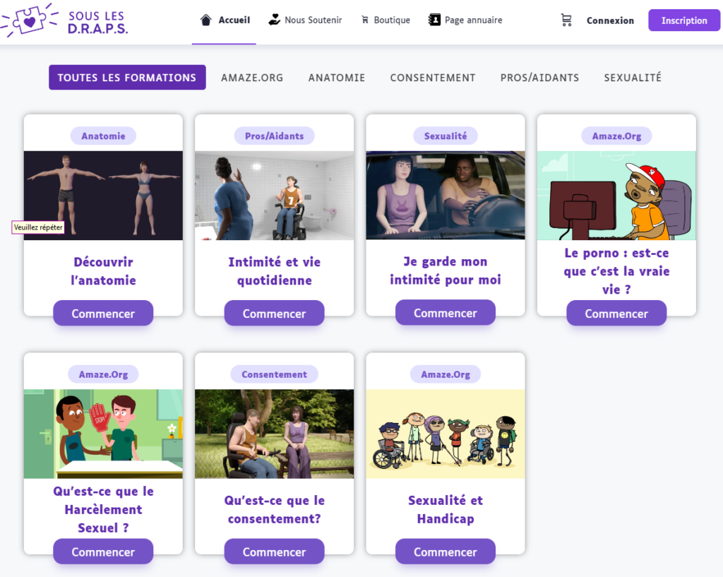 Sous les draps : le site Internet de formation sexualité et handicap