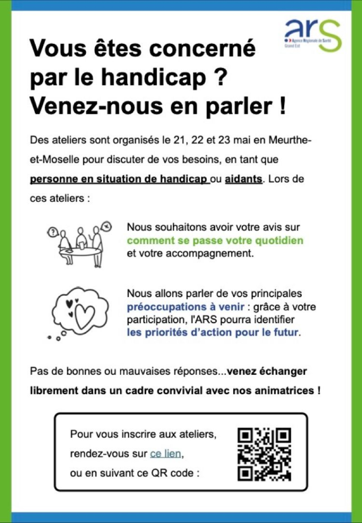 Consultation sur le handicap par l'ars Grand Est