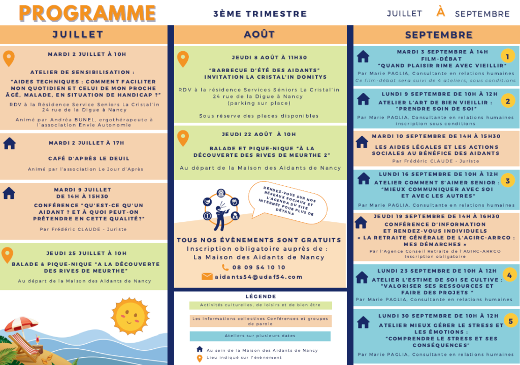 Programme de la maison des aidants 3e trimestre 2024 2