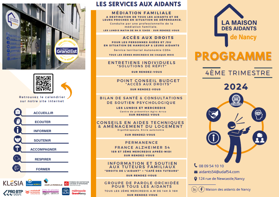 Maison des aidants : programme 4e trimestre 2024