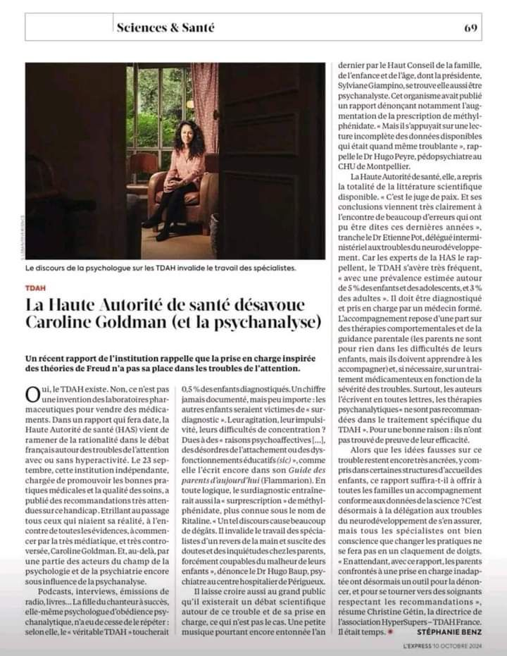 Article de l'express du 10 octobre 2024