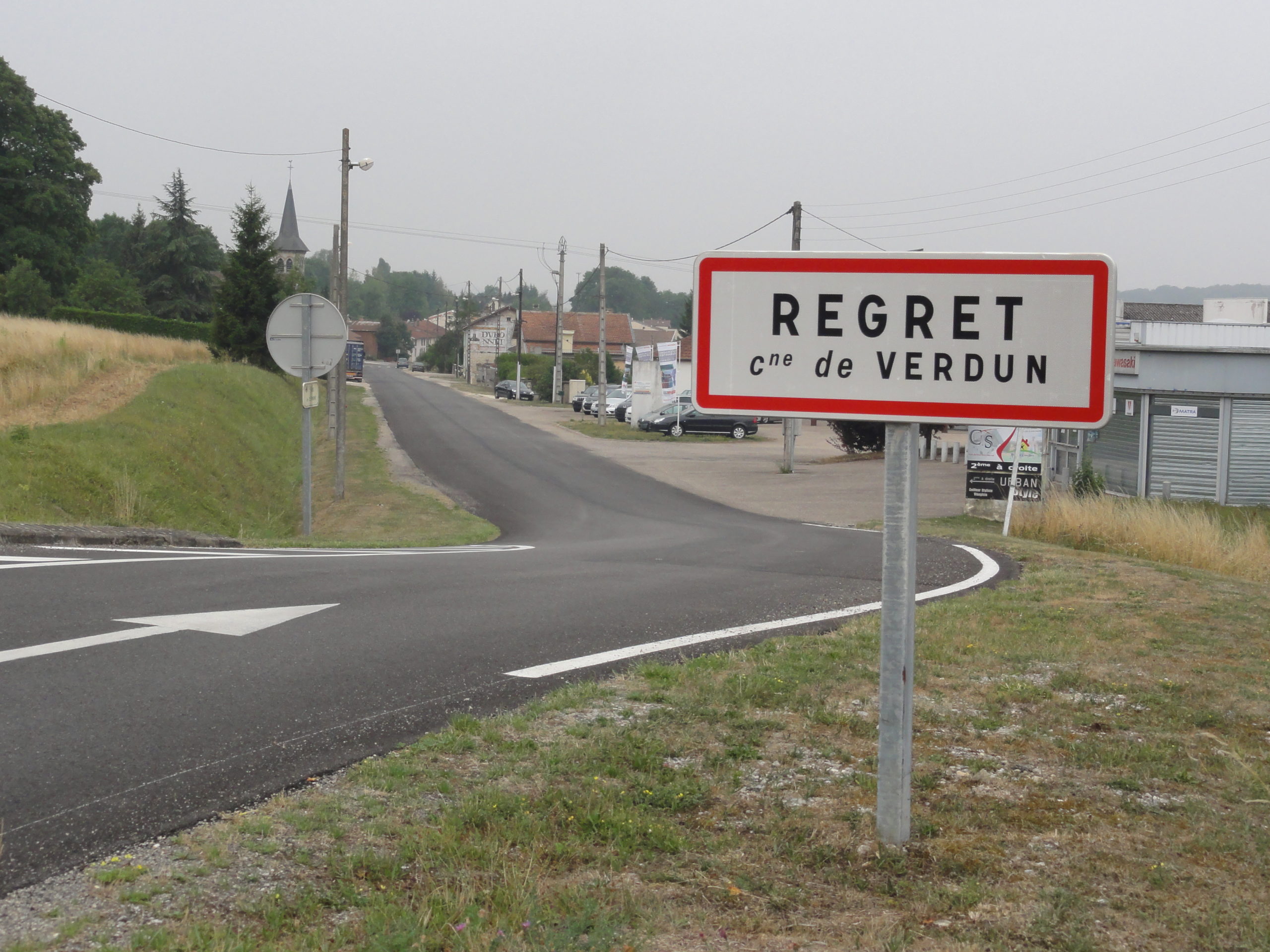Panneau de la commune de Regret en Meuse