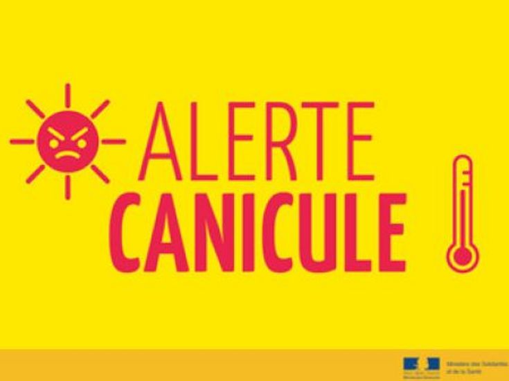 Alerte canicule – thermomètre et soleil rouges écarlates